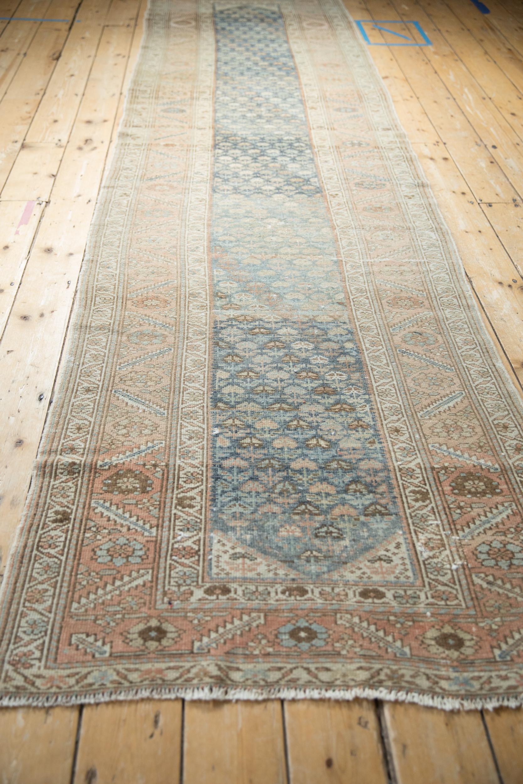 Mid-20th Century Vintage Distressed Malayer Rug Runner For Sale
