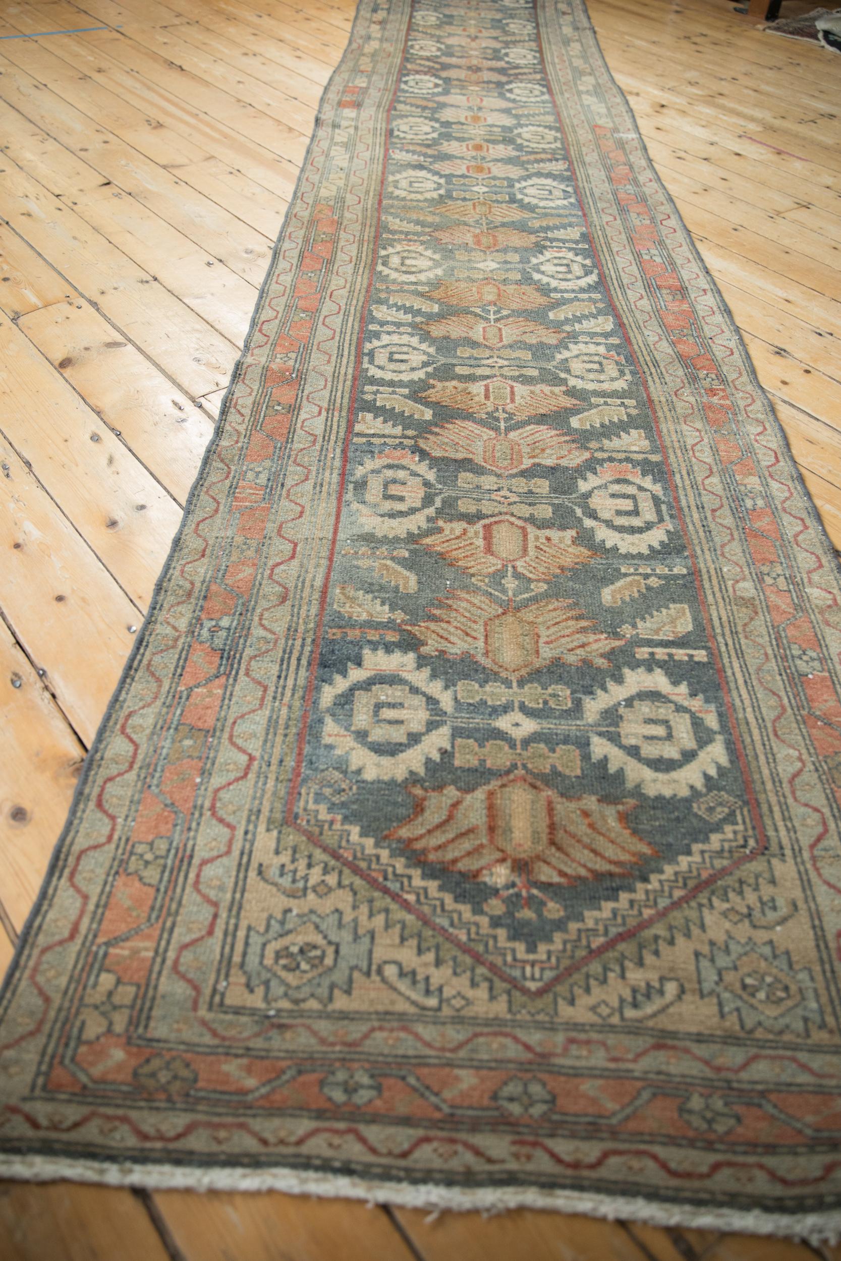 Mid-20th Century Vintage Distressed Malayer Rug Runner For Sale