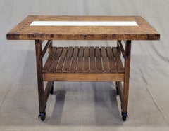 Vintage Distressed Maple Double Sided Sjostrom Workbench KItchen Island