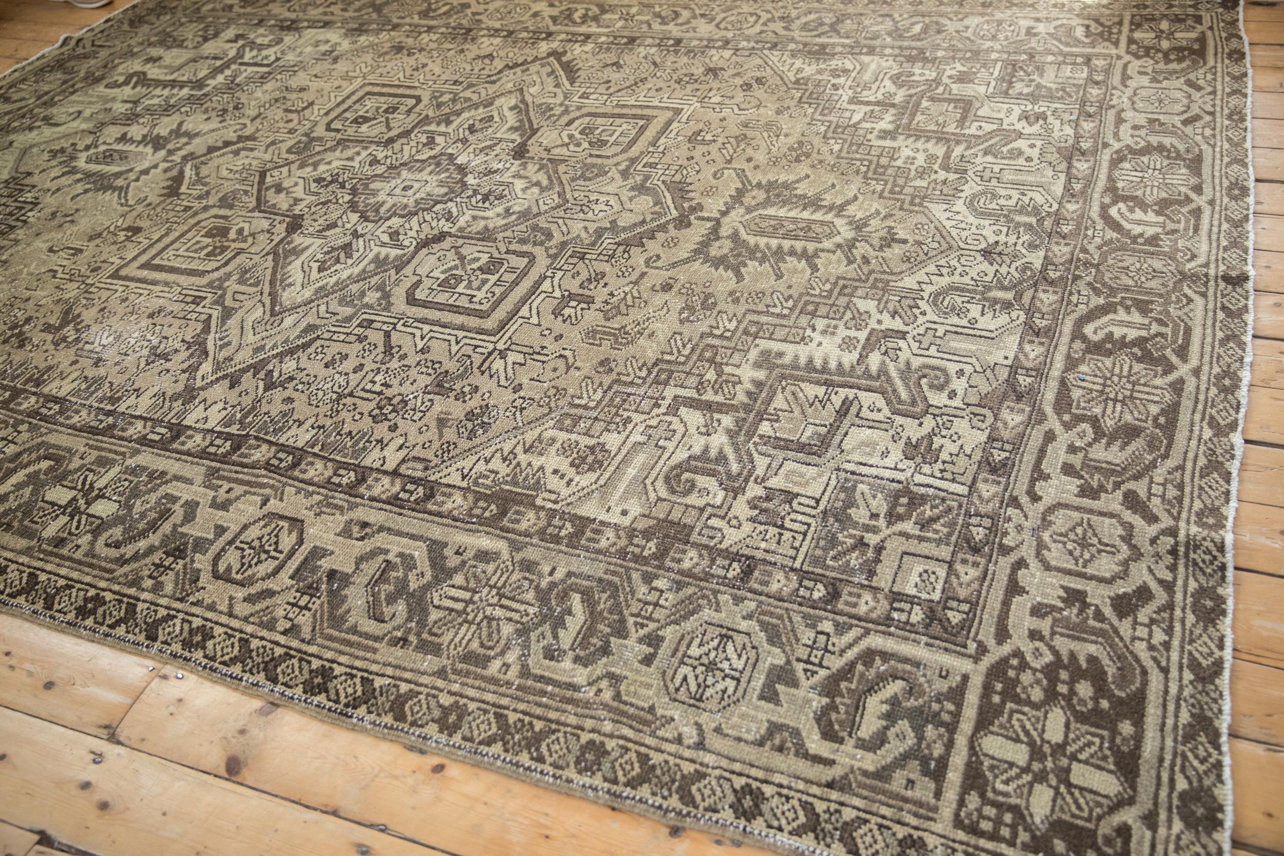 Vintage Distressed Mehrivan Square Carpet For Sale 3