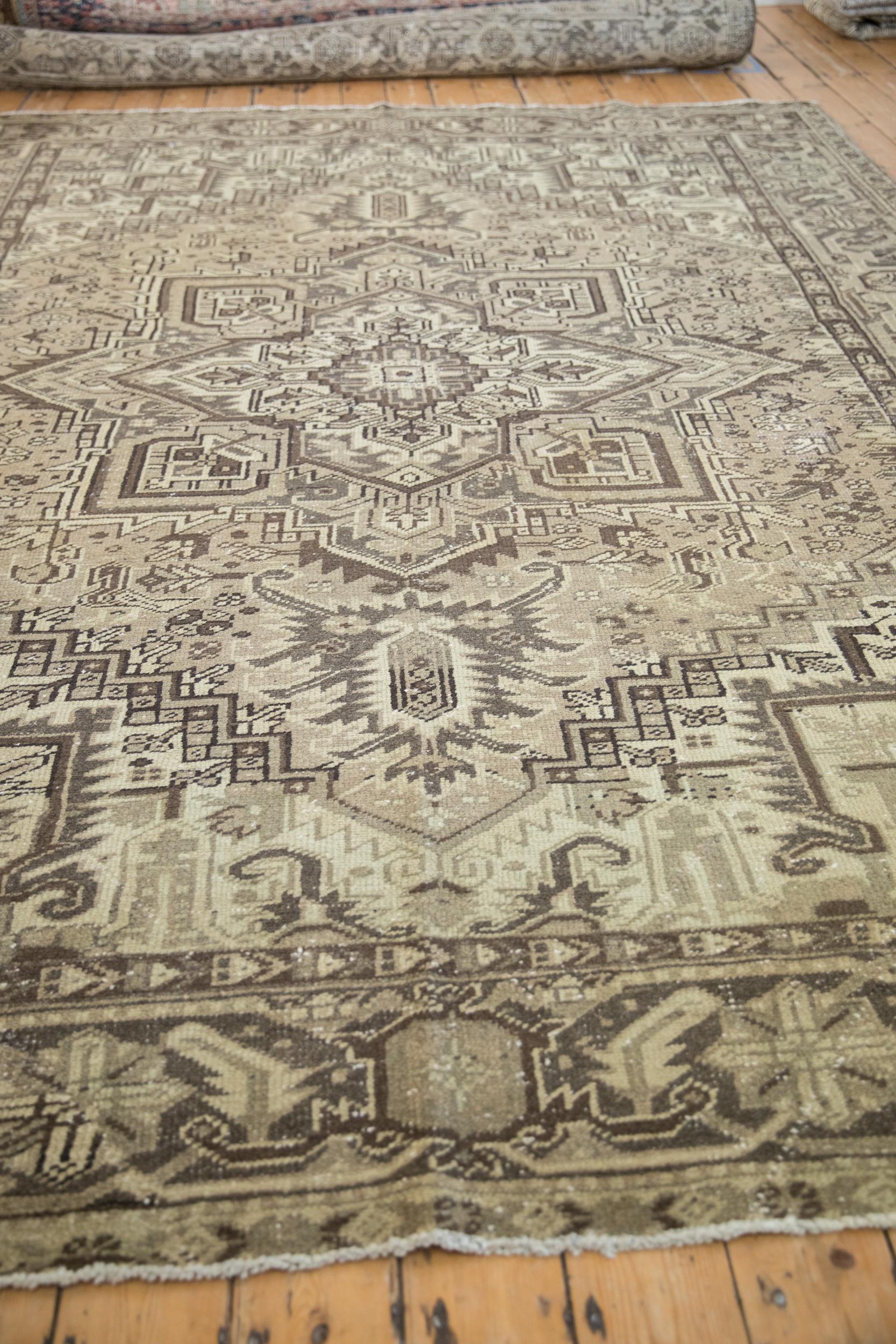 Vintage Distressed Mehrivan Square Carpet In Fair Condition For Sale In Katonah, NY