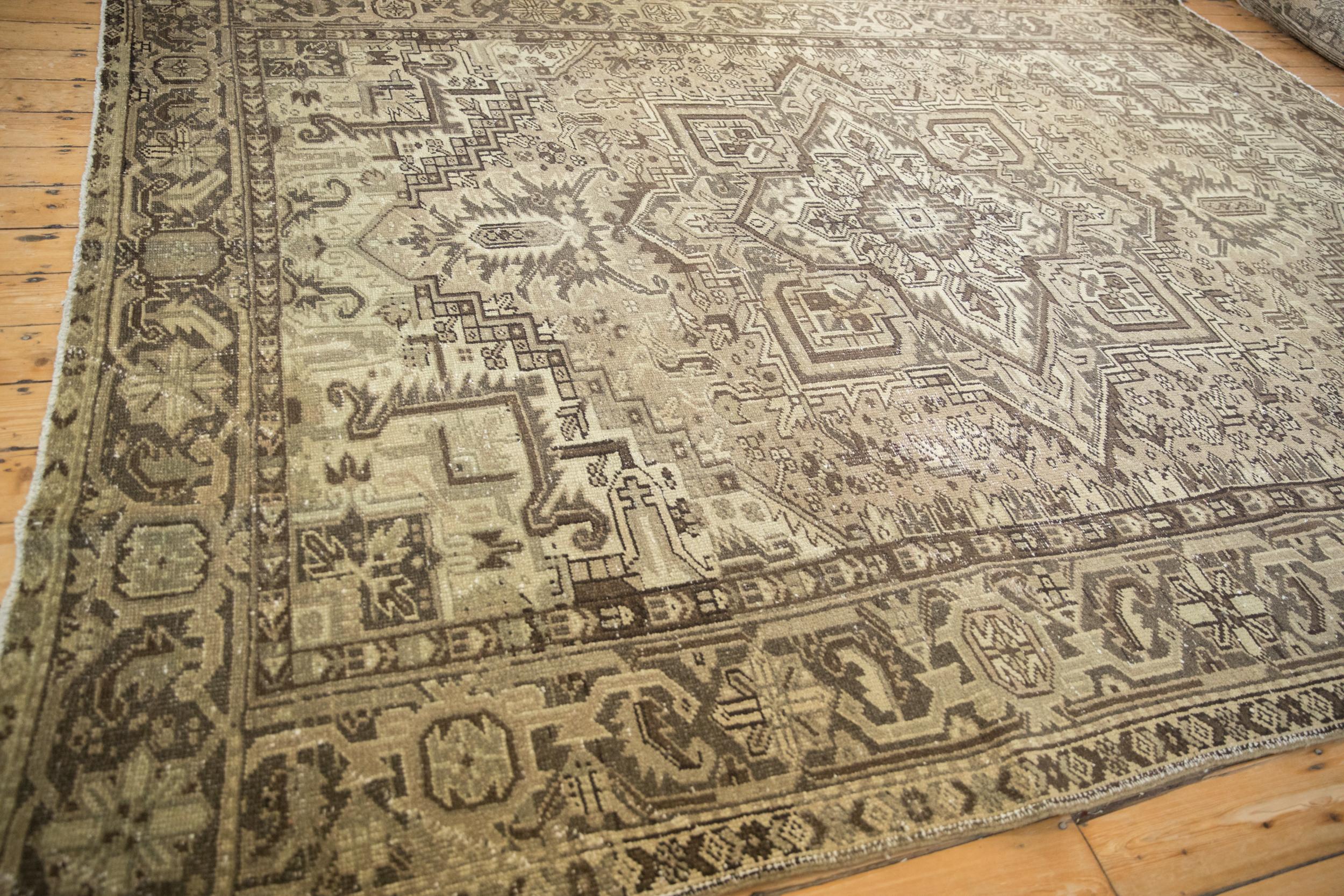 Mid-20th Century Vintage Distressed Mehrivan Square Carpet For Sale