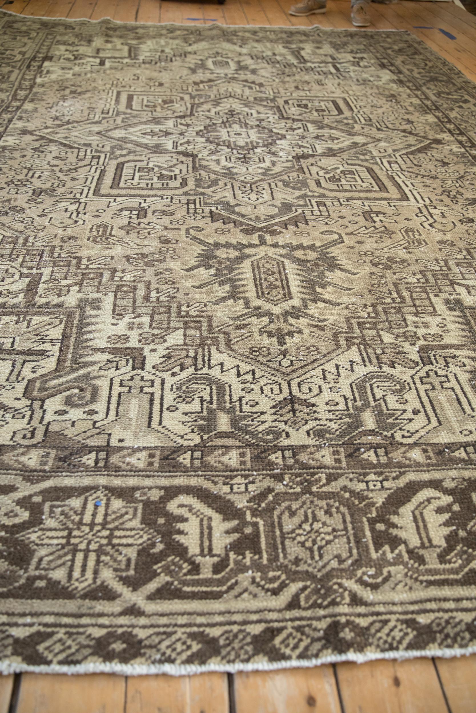 Vintage Distressed Mehrivan Square Carpet For Sale 1