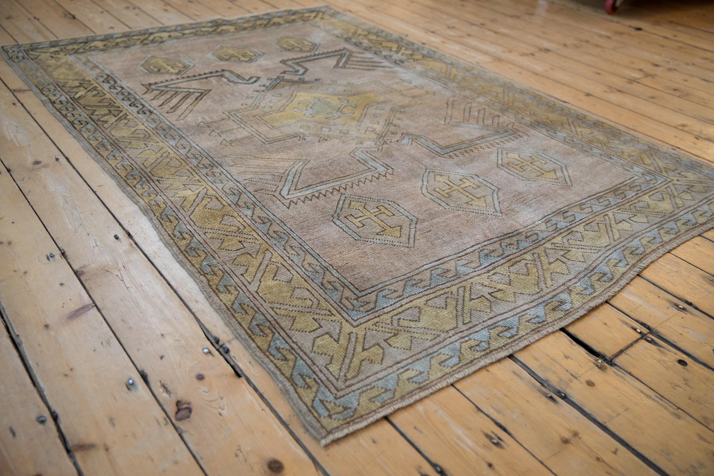 Vintage Distressed Melas Rug In Fair Condition For Sale In Katonah, NY