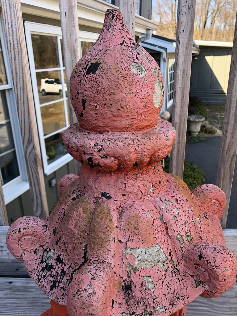 Vintage Distressed Orange Cast Cement Pagoda for the Garden at 1stdibs