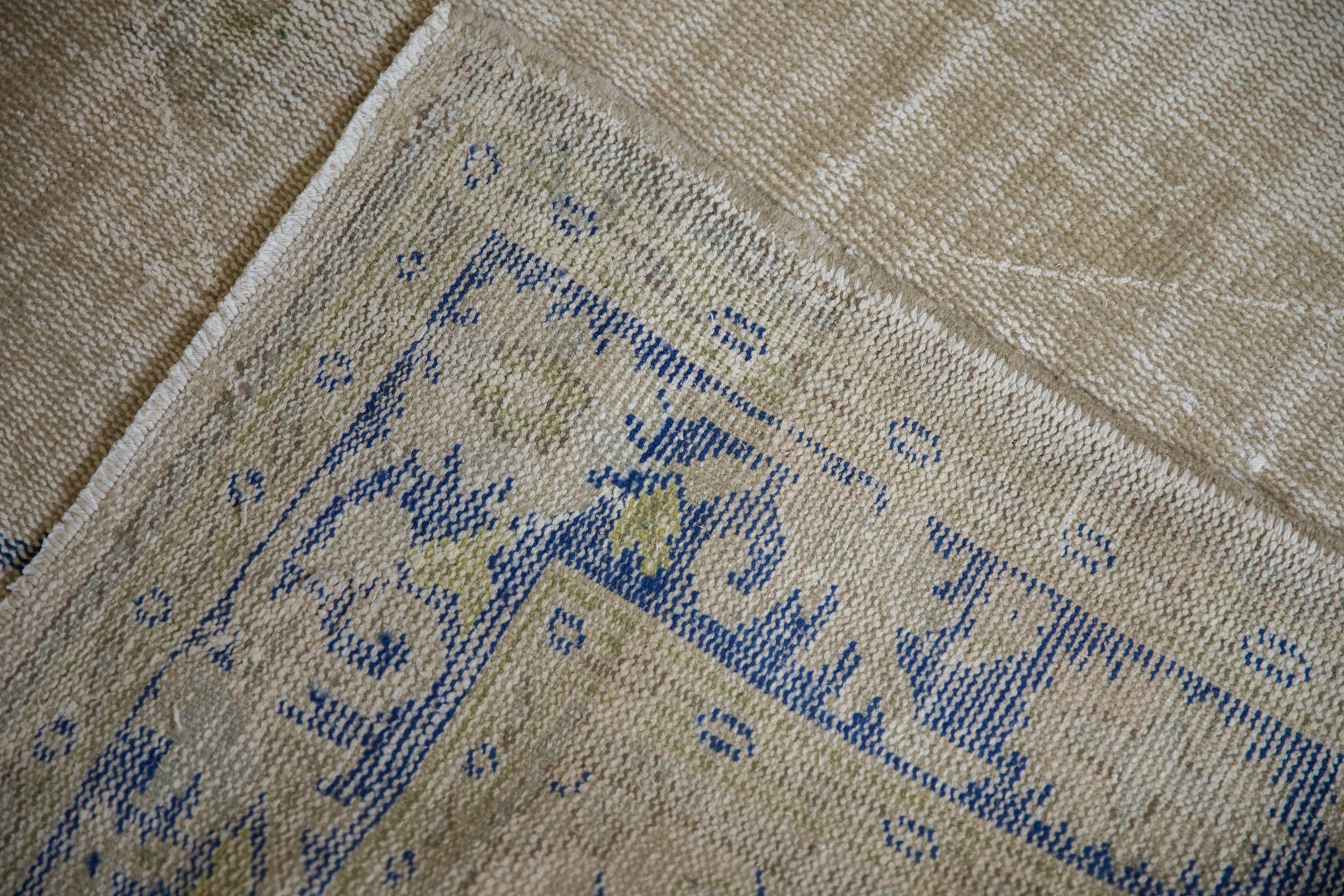 Vintage Distressed Oushak Carpet For Sale 4
