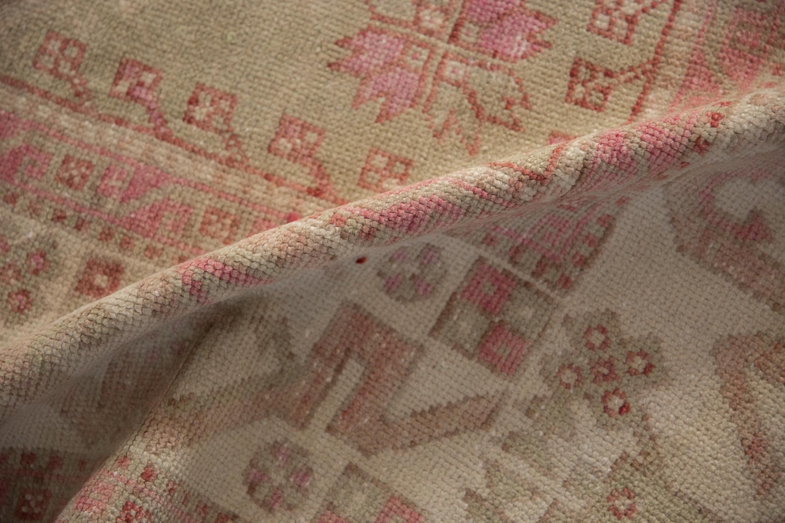 Vintage Distressed Oushak Carpet For Sale 5