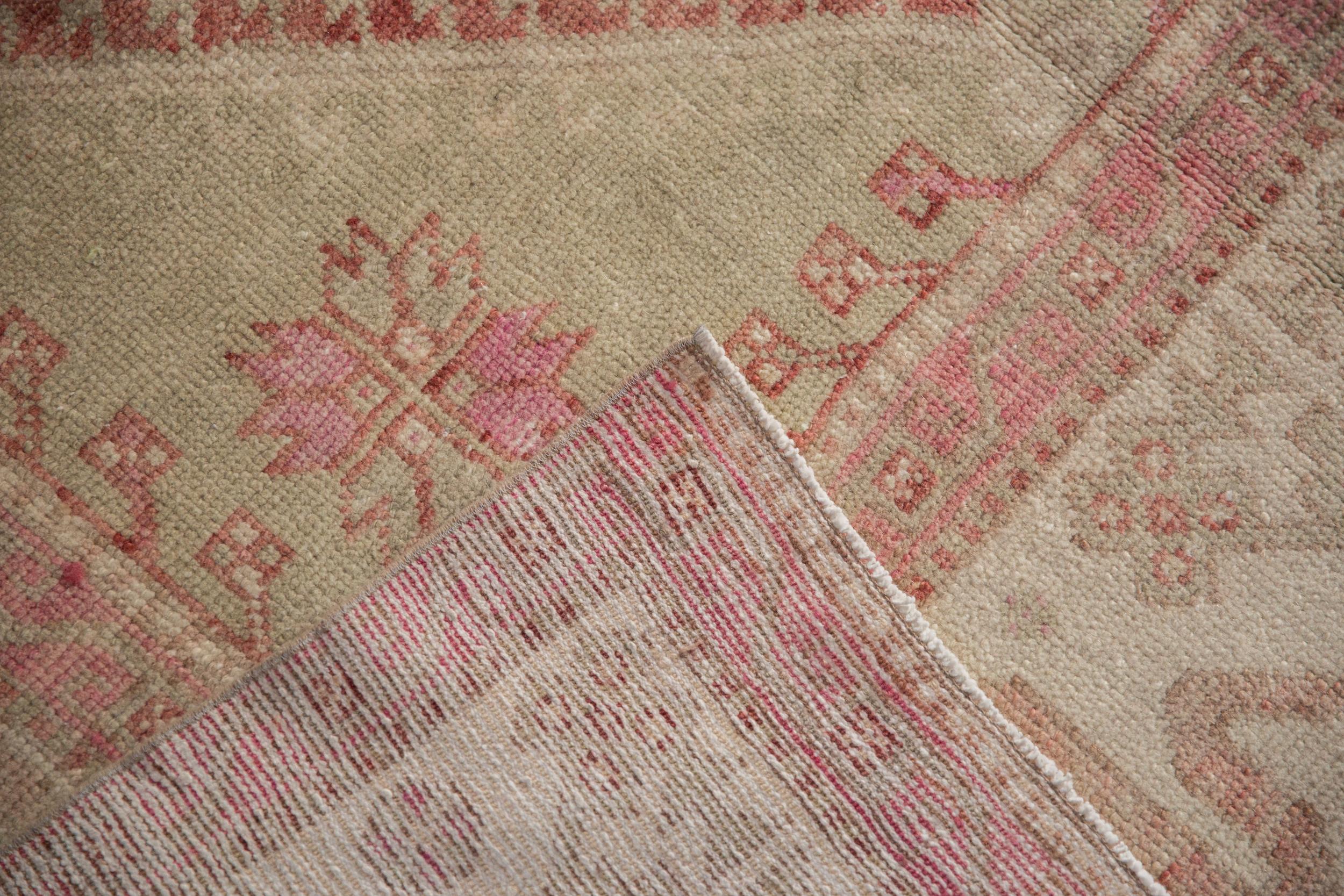Vintage Distressed Oushak Carpet For Sale 6