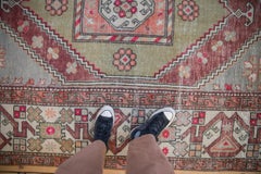 Vintage Distressed Oushak Carpet