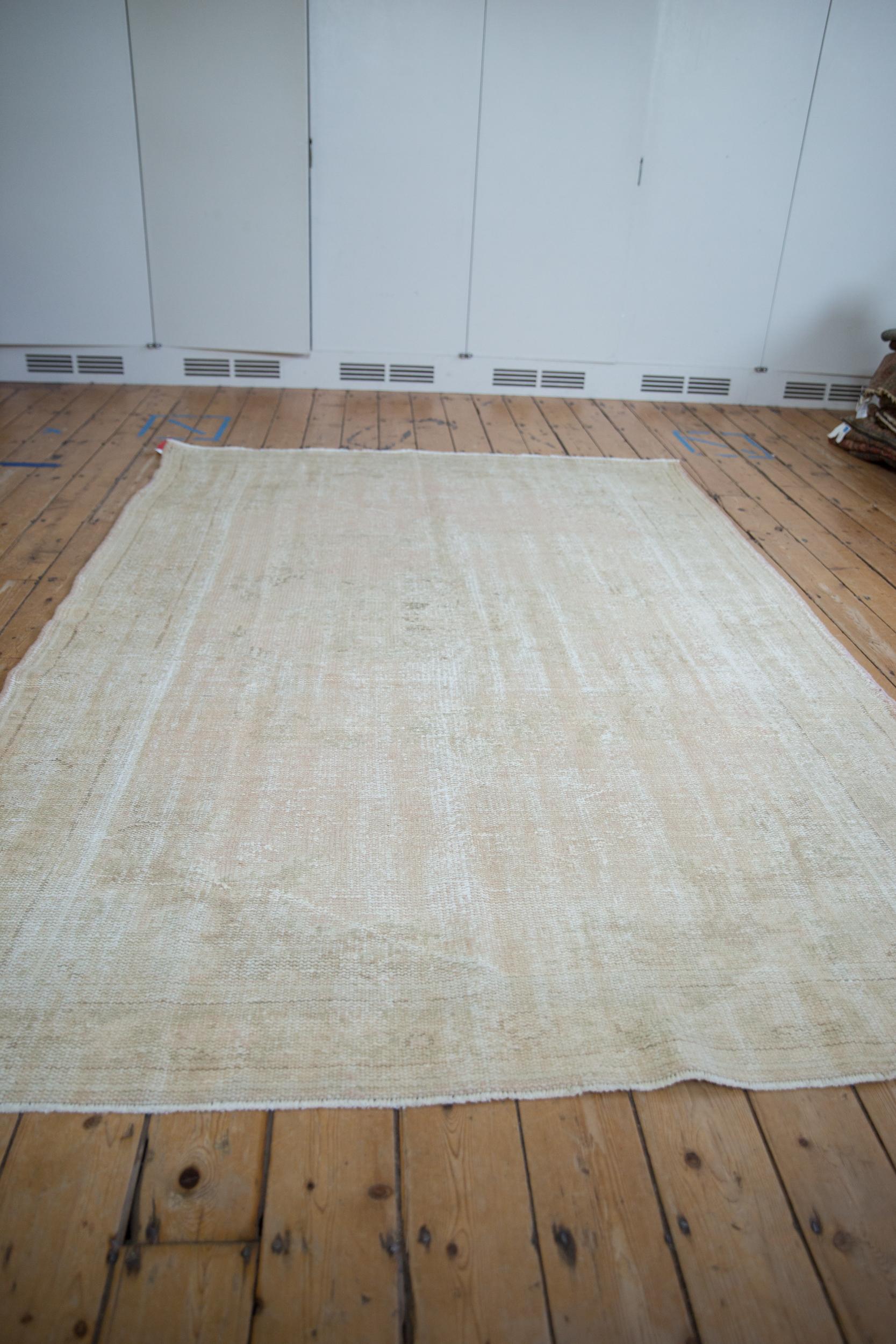 Hand-Knotted Vintage Distressed Oushak Carpet For Sale