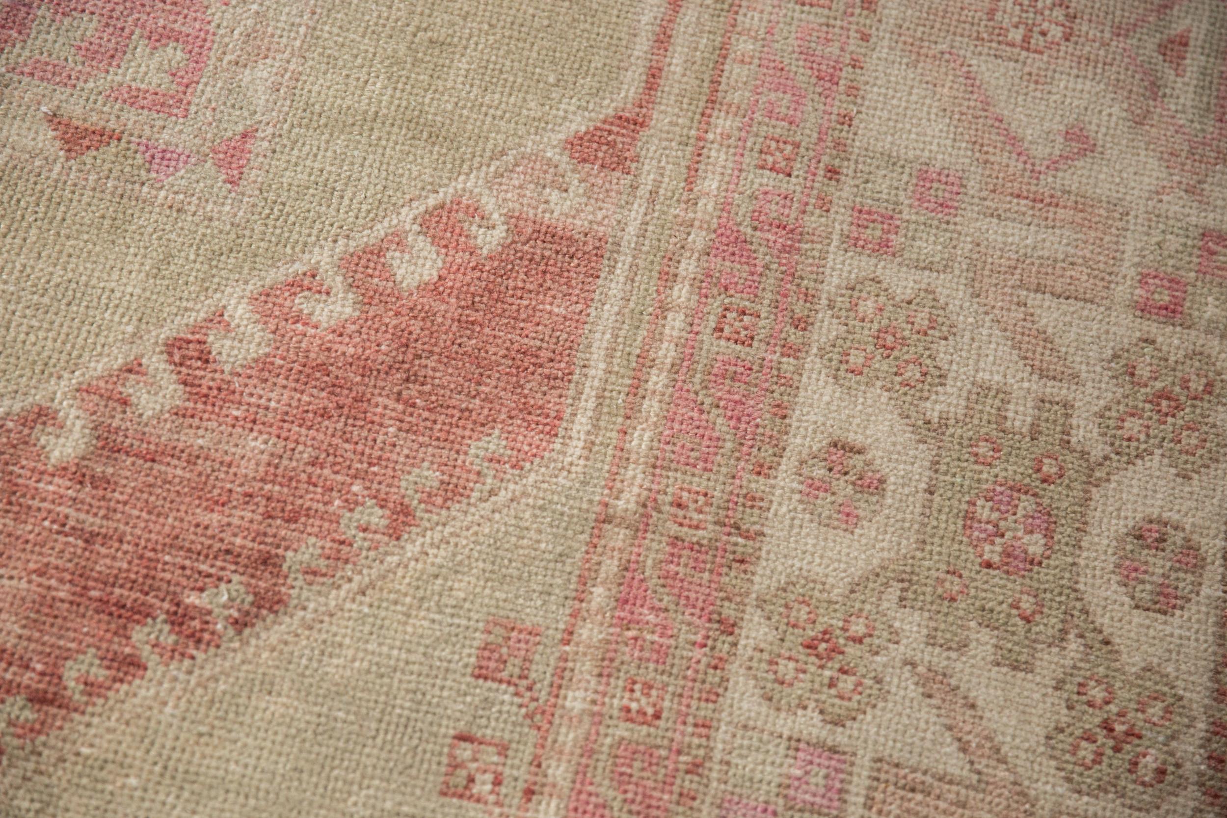 Vintage Distressed Oushak Carpet In Fair Condition For Sale In Katonah, NY