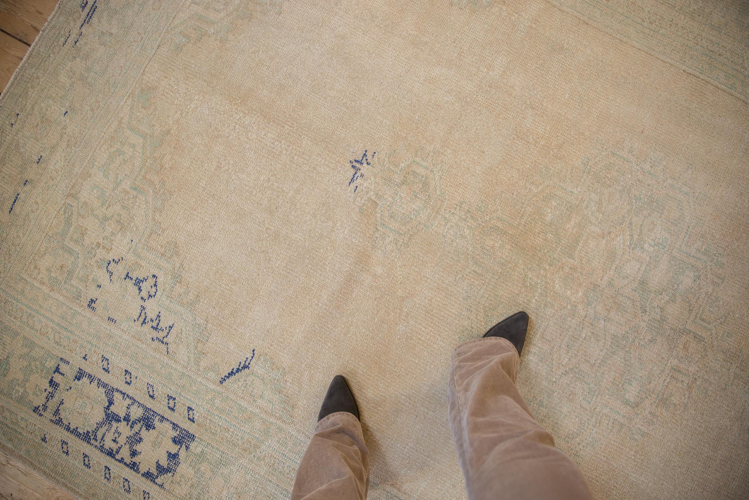 Vintage Distressed Oushak Carpet In Fair Condition For Sale In Katonah, NY