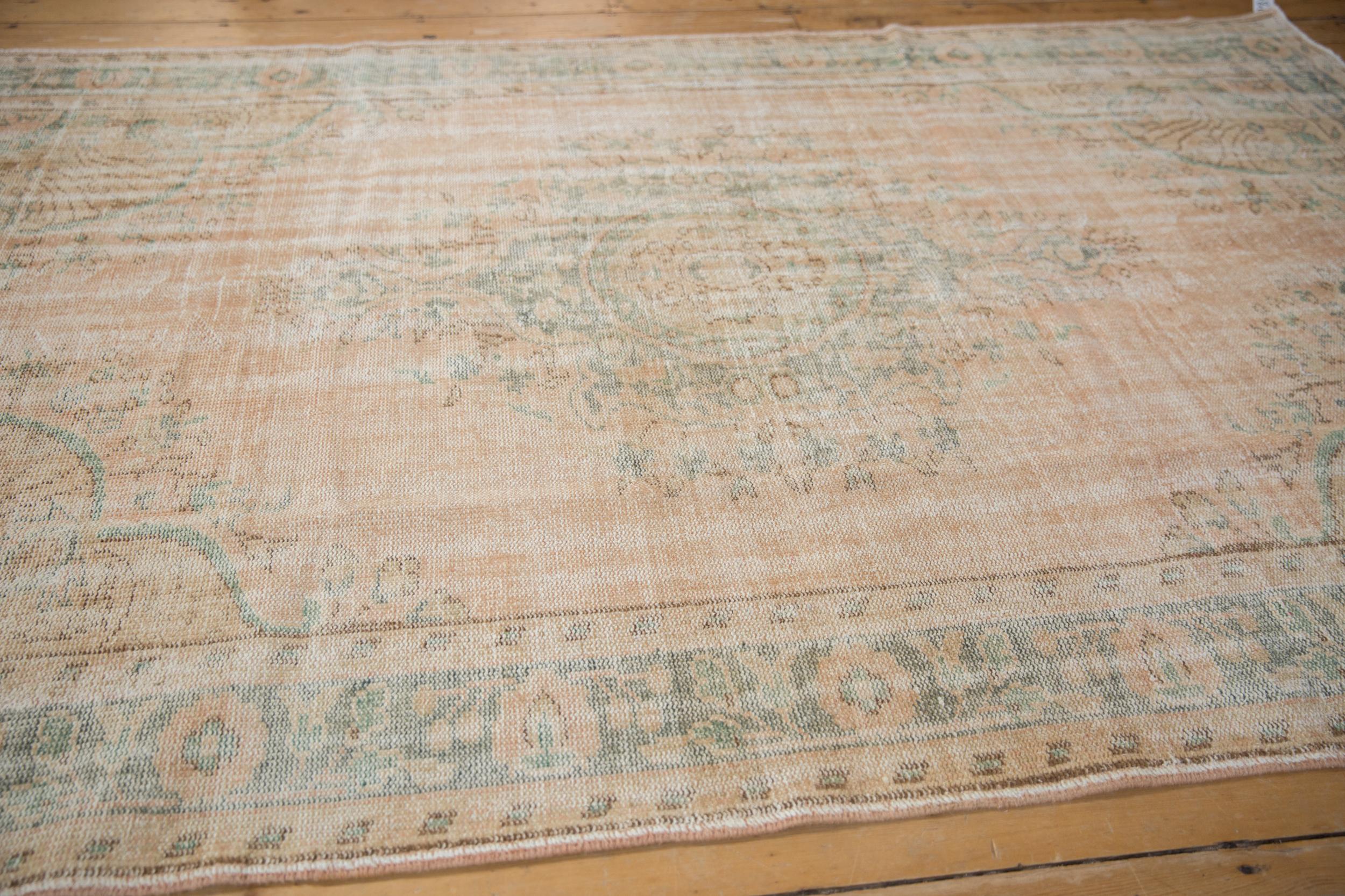 Vintage Distressed Oushak Carpet In Fair Condition For Sale In Katonah, NY