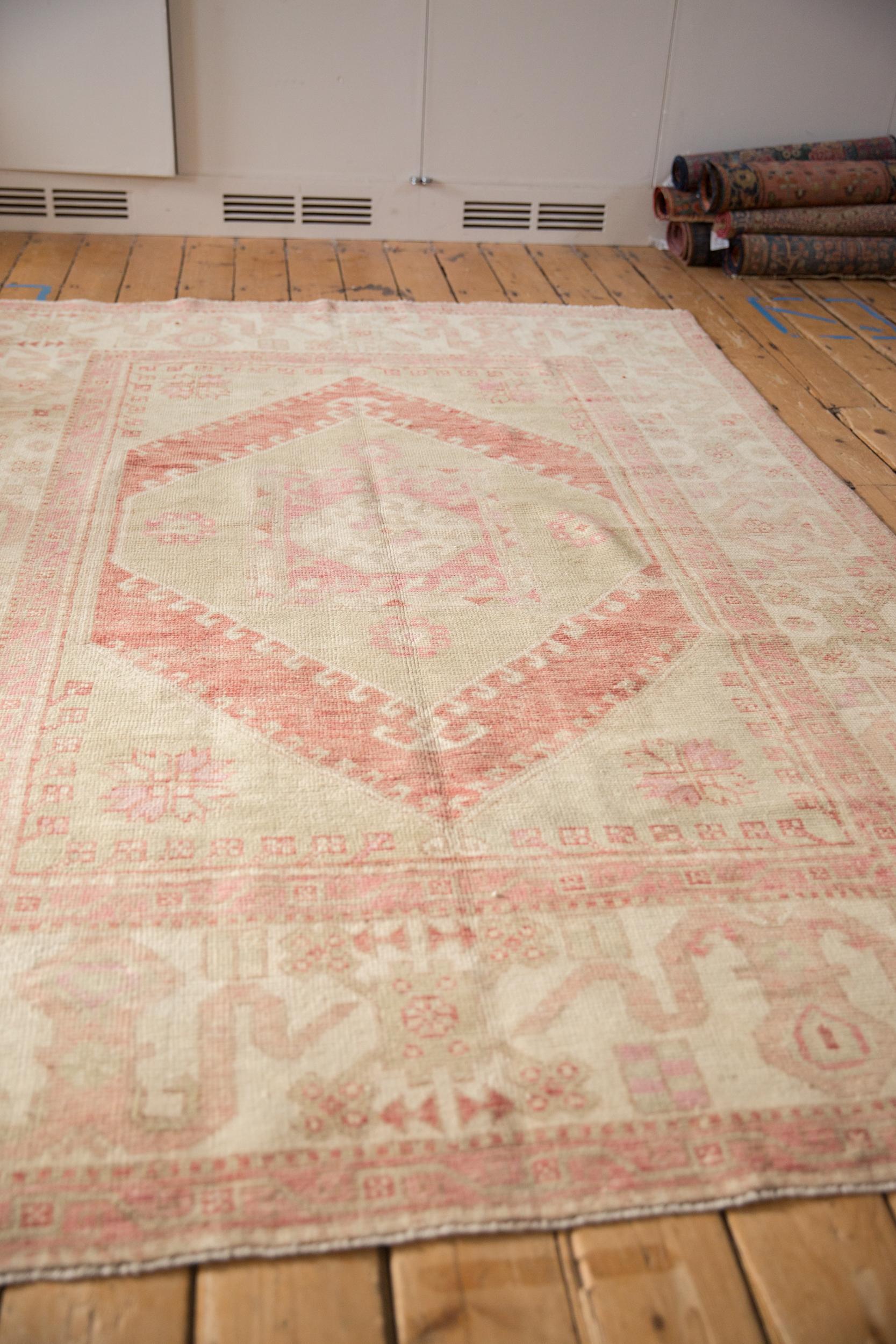 Late 20th Century Vintage Distressed Oushak Carpet For Sale