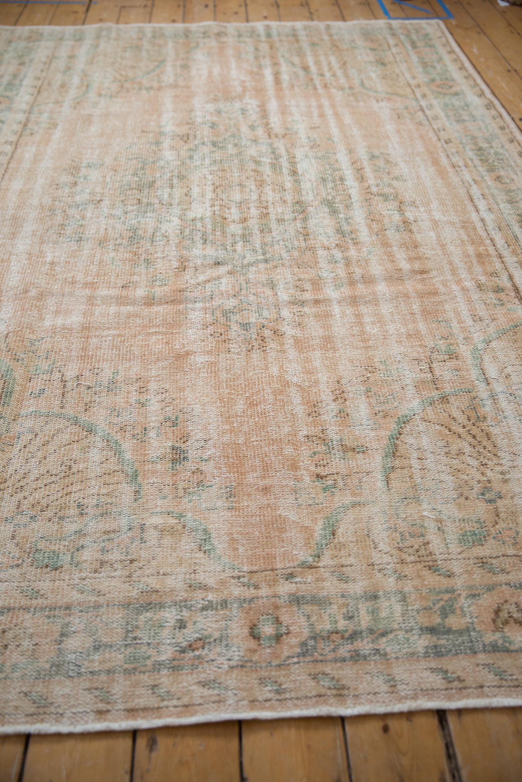 Mid-20th Century Vintage Distressed Oushak Carpet For Sale