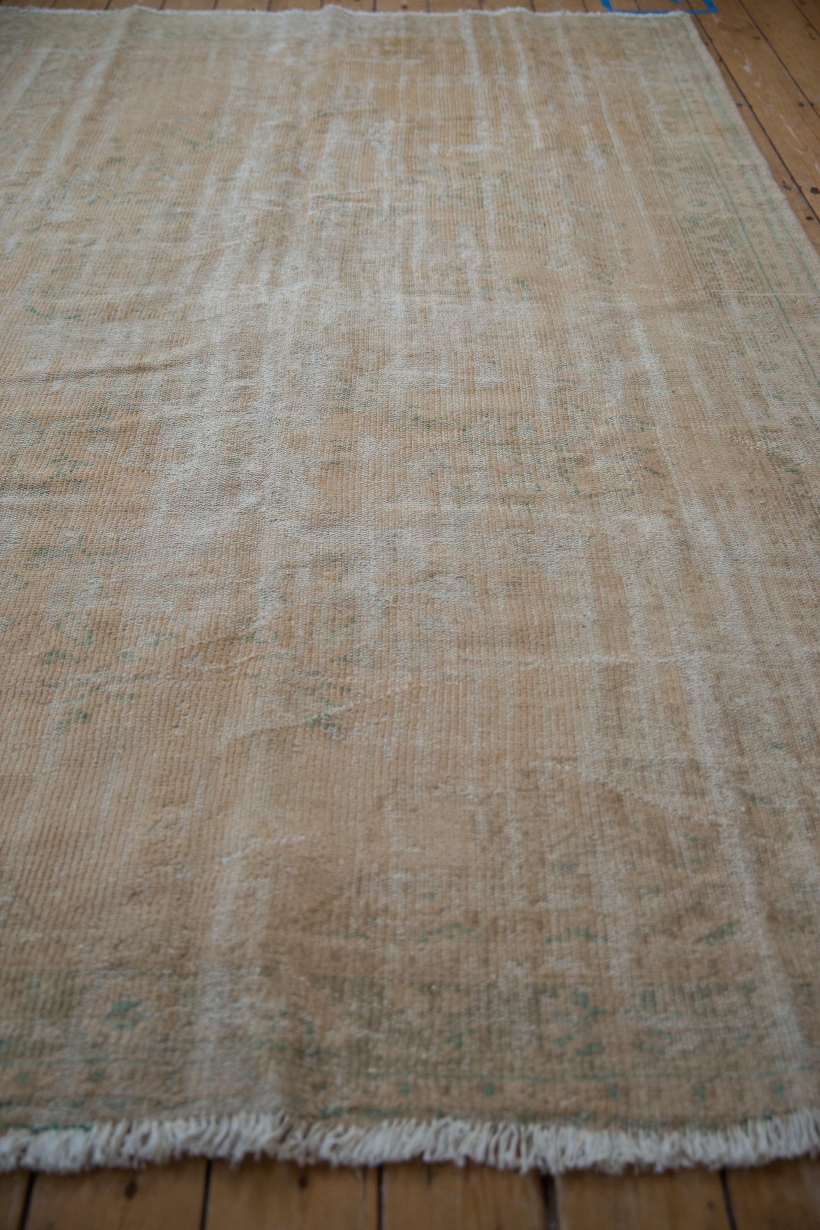 Wool Vintage Distressed Oushak Carpet For Sale