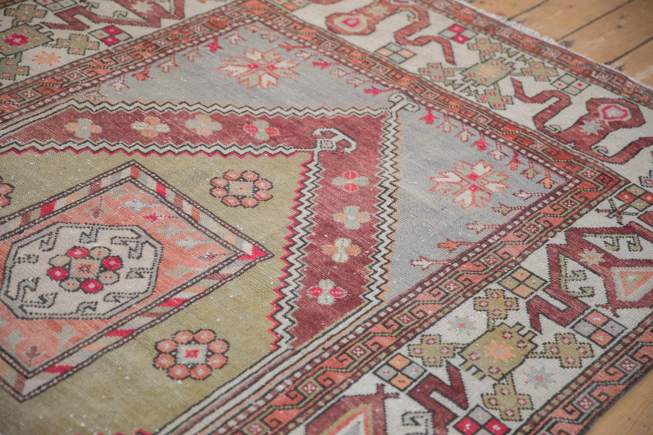 Vintage Distressed Oushak Teppich (Wolle) im Angebot