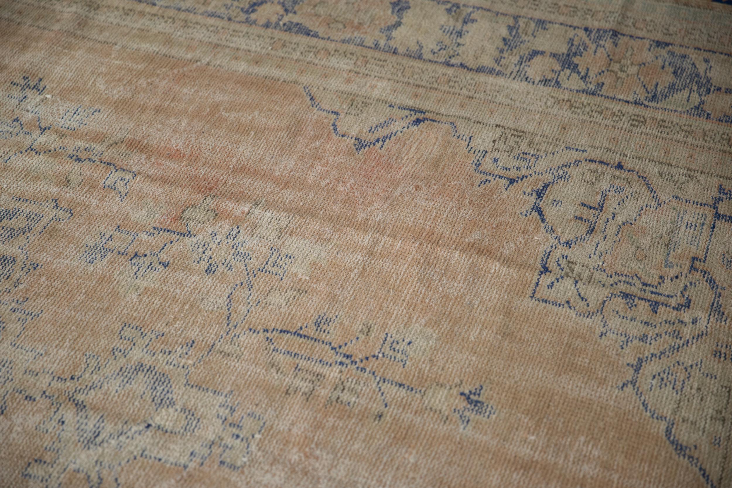 Vintage Distressed Oushak Carpet 1