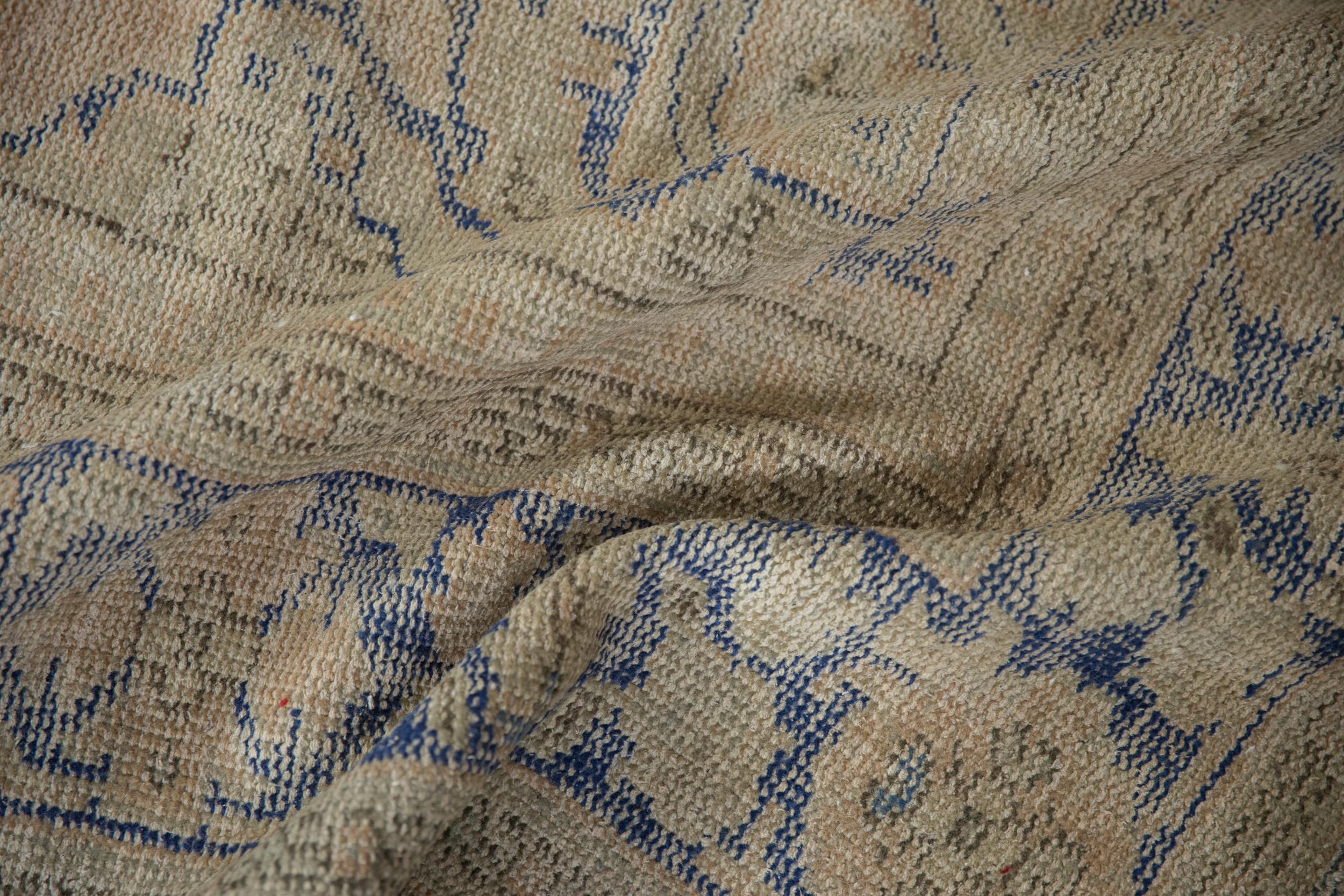 Vintage Distressed Oushak Carpet 2