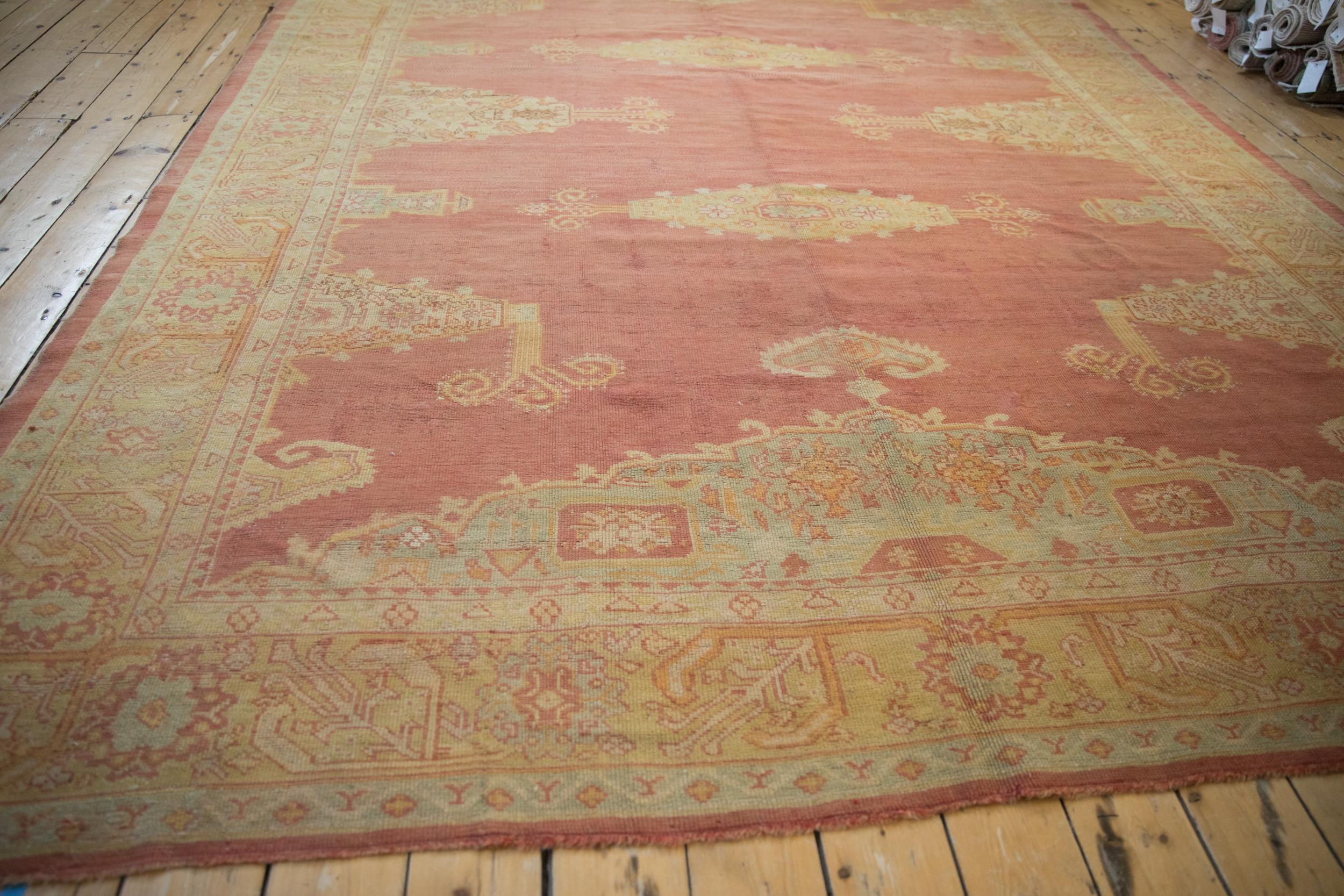 Vintage Distressed Oushak Carpet For Sale 2