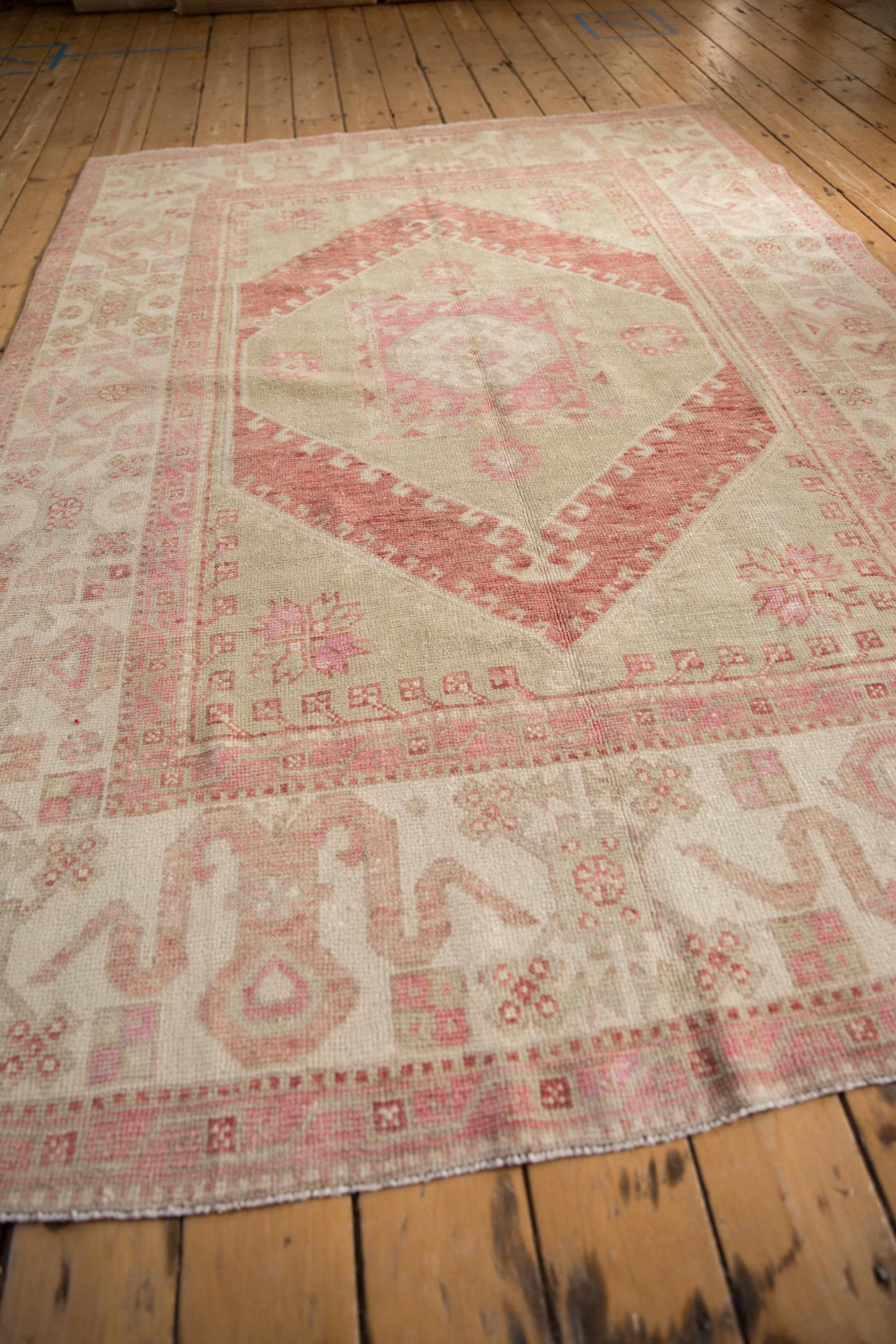 Vintage Distressed Oushak Carpet For Sale 3