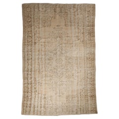 Vintage Distressed Oushak Carpet