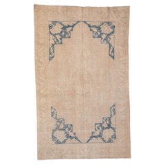 Vintage Distressed Oushak Carpet