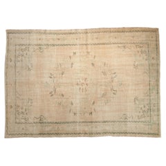 Vintage Distressed Oushak Carpet