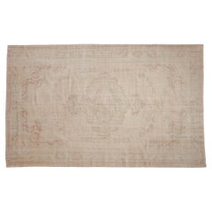 Vintage Distressed Oushak Carpet