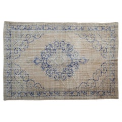 Vintage Distressed Oushak Carpet