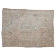 Vintage Distressed Oushak Carpet