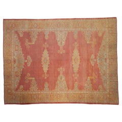 Vintage Distressed Oushak Carpet