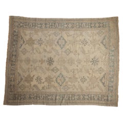 Vintage Distressed Oushak Carpet