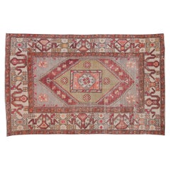 Vintage Distressed Oushak Carpet