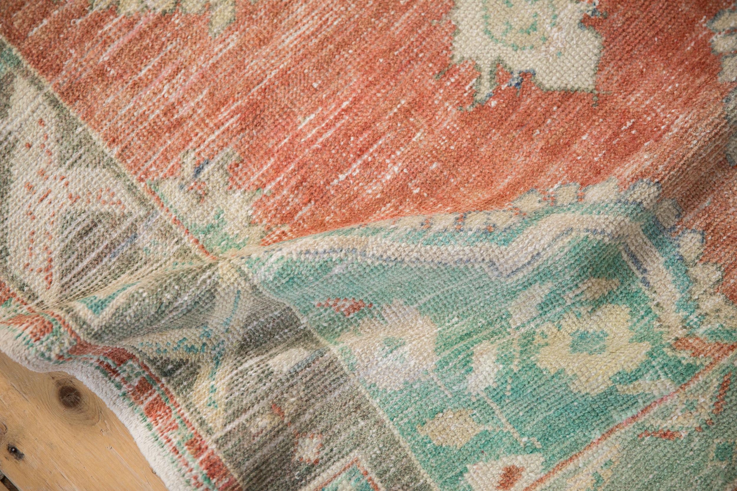 Vintage Distressed Oushak Rug For Sale 3