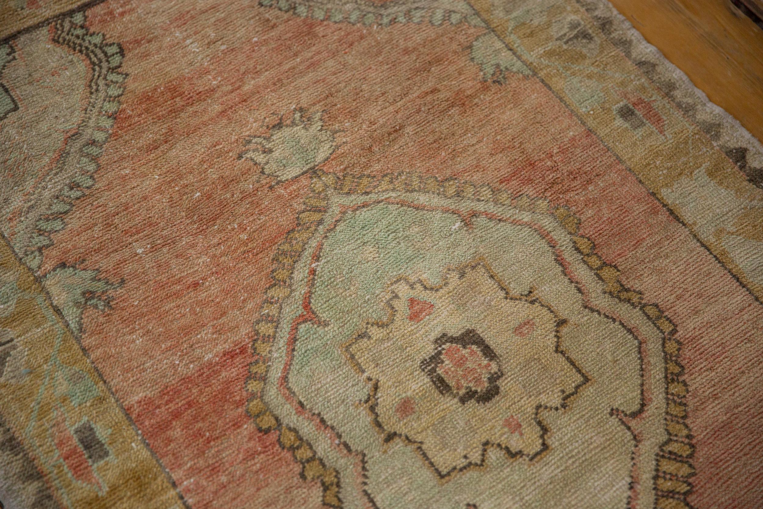 Vintage Distressed Oushak Rug For Sale 3