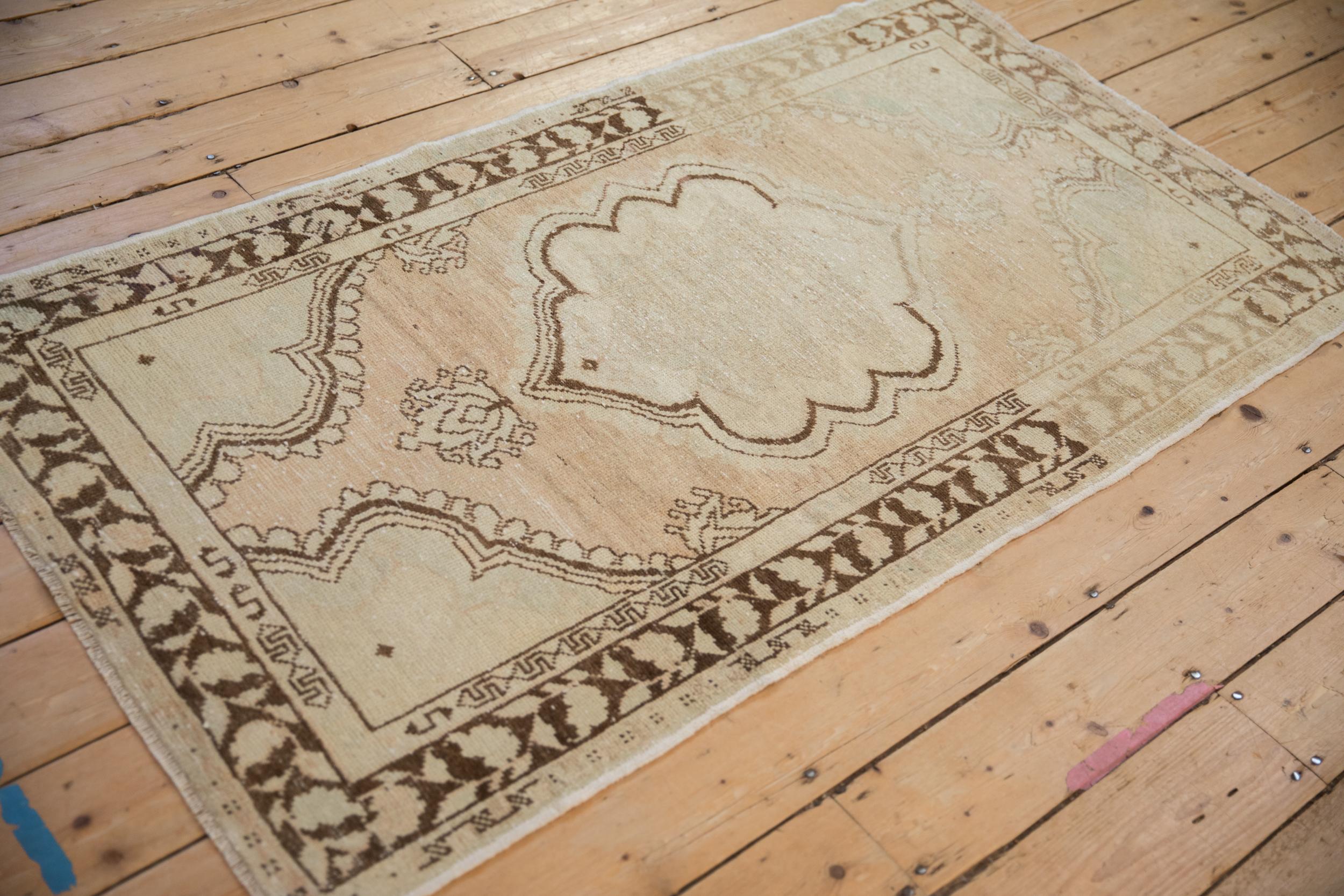 Vintage Distressed Oushak Rug For Sale 3