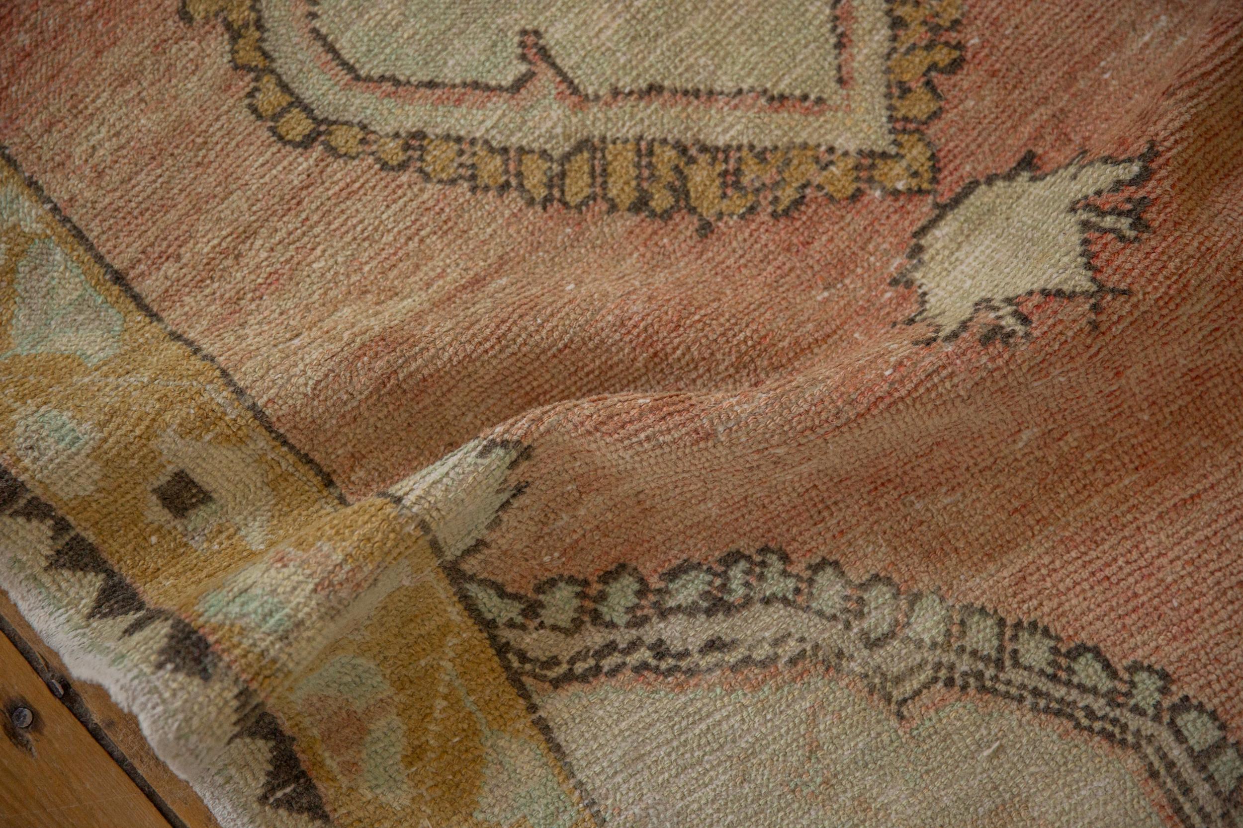 Vintage Distressed Oushak Rug For Sale 4