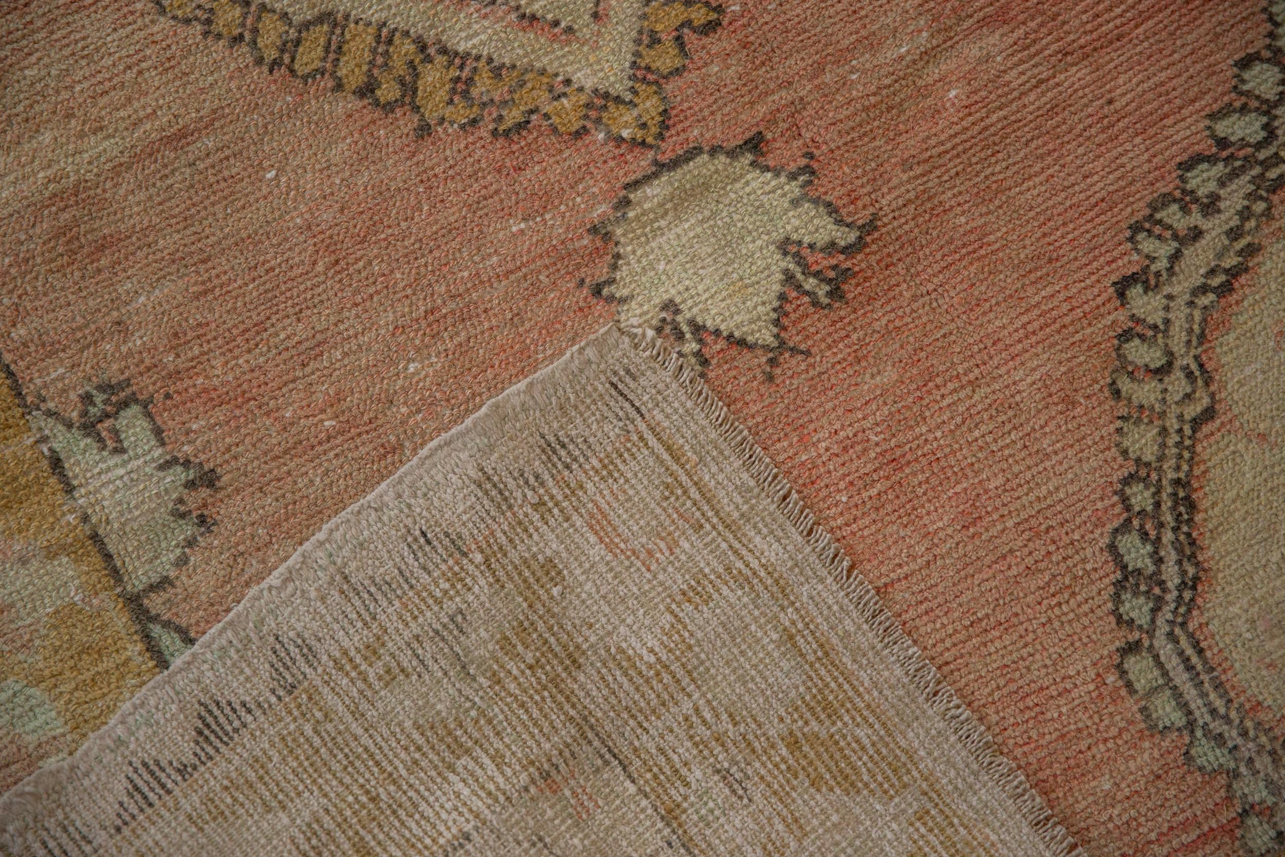 Vintage Distressed Oushak Rug For Sale 5