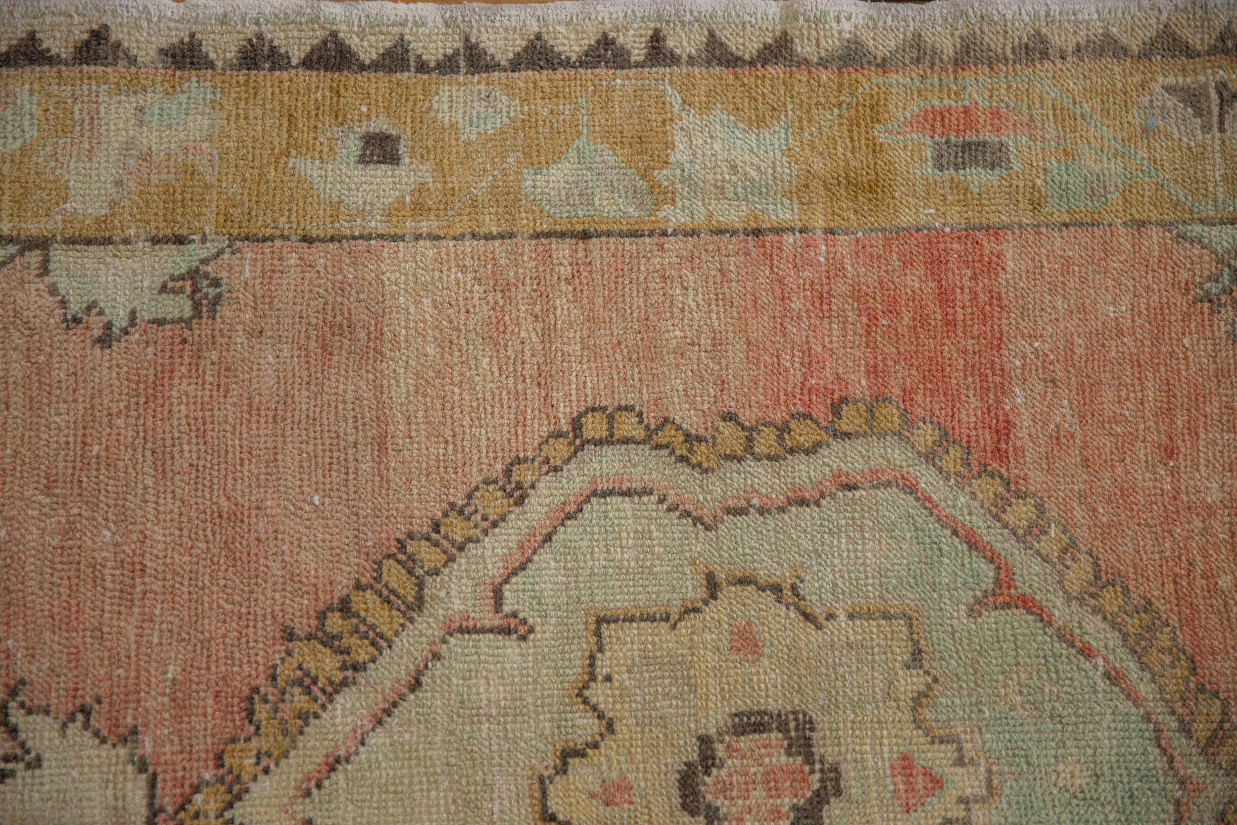 Turkish Vintage Distressed Oushak Rug For Sale