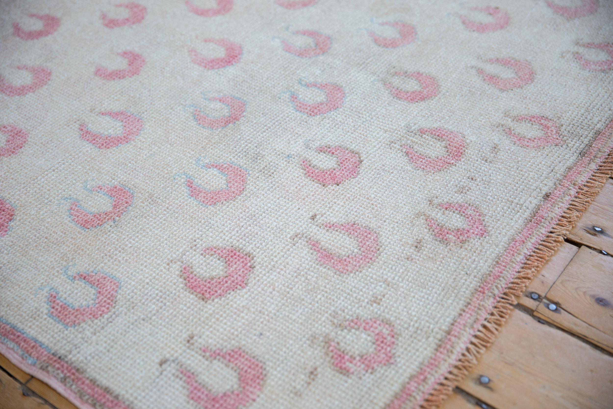 Hand-Knotted Vintage Distressed Oushak Rug For Sale