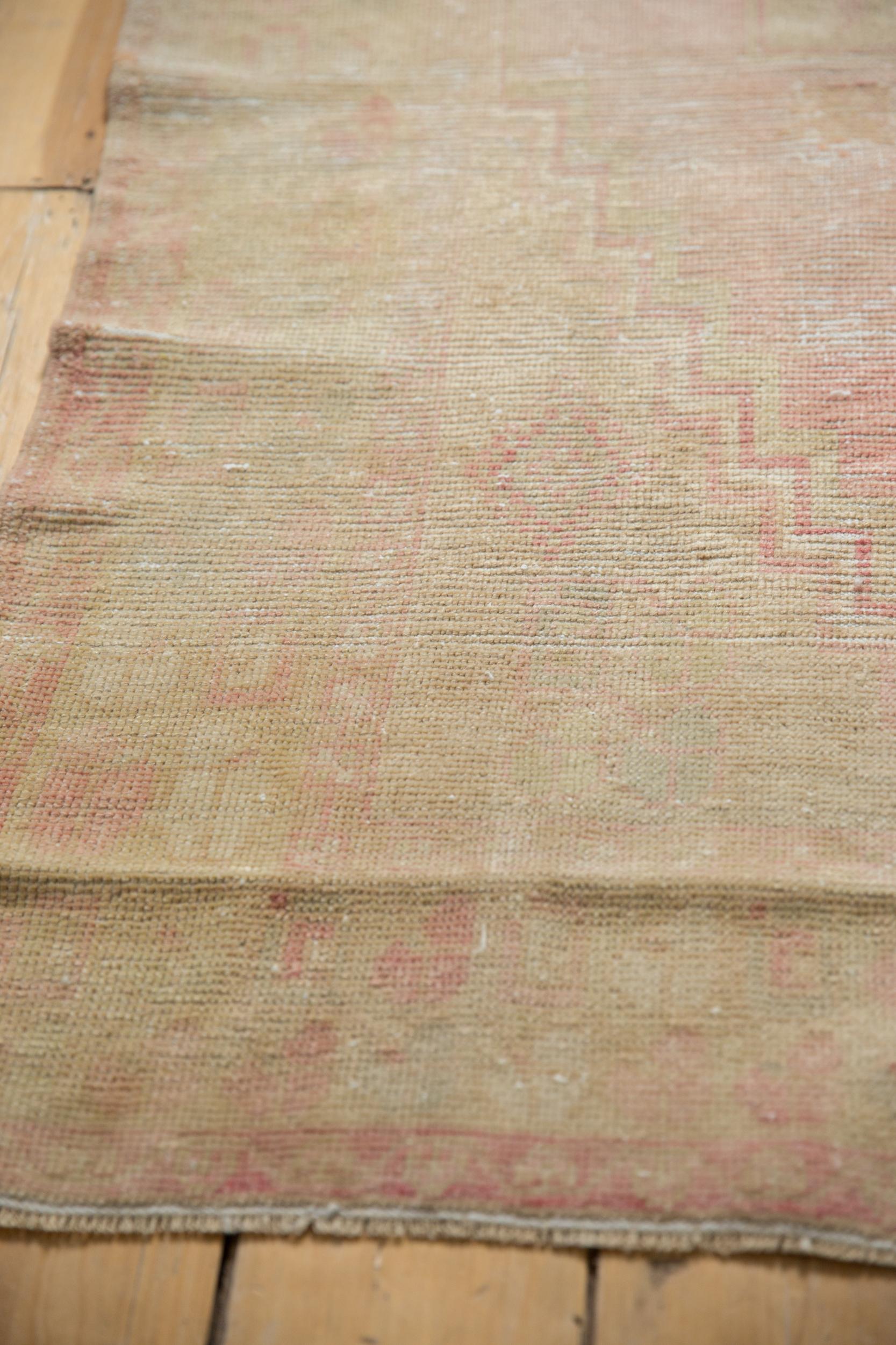 Hand-Knotted Vintage Distressed Oushak Rug For Sale