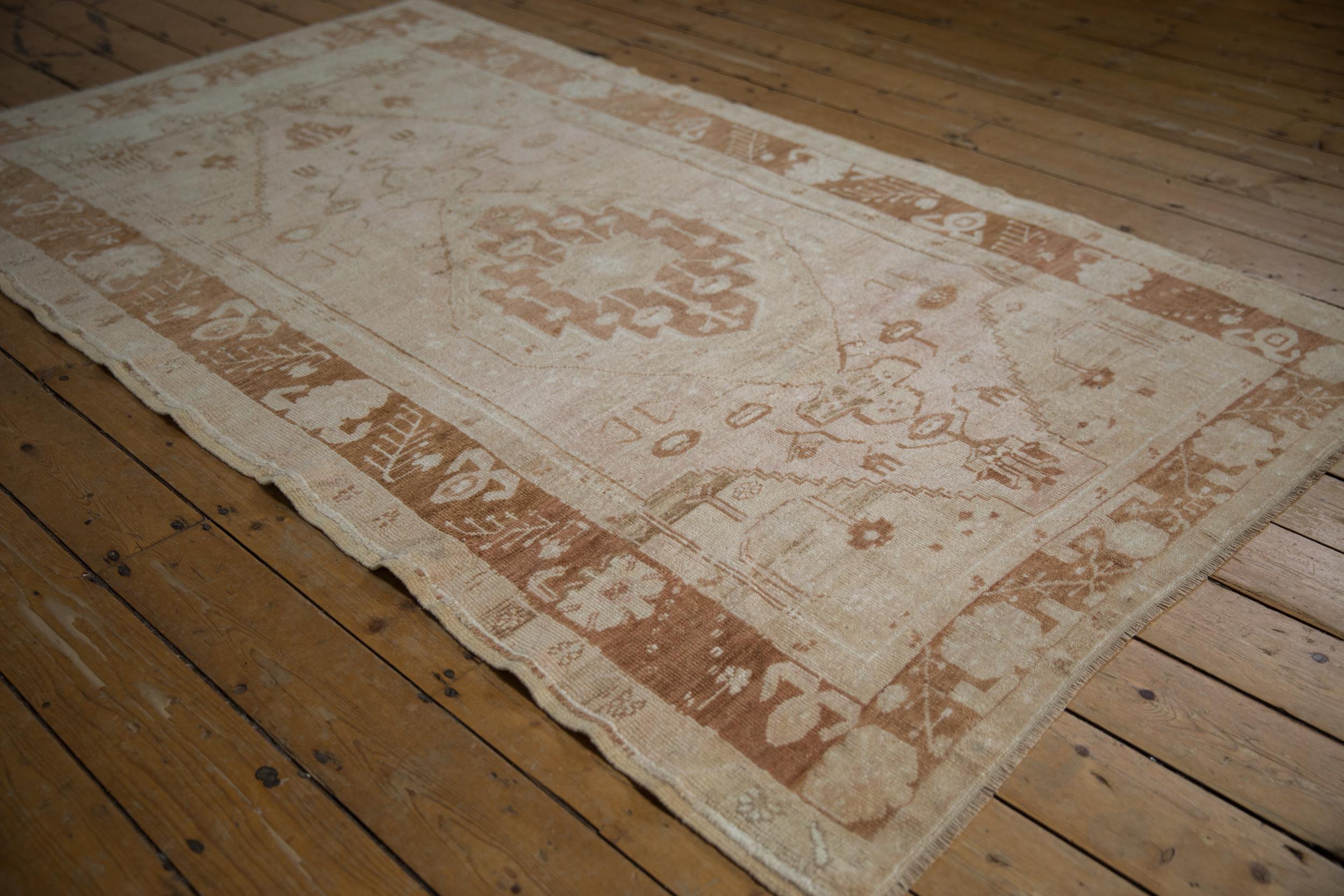 Vintage Distressed Oushak Rug In Fair Condition For Sale In Katonah, NY