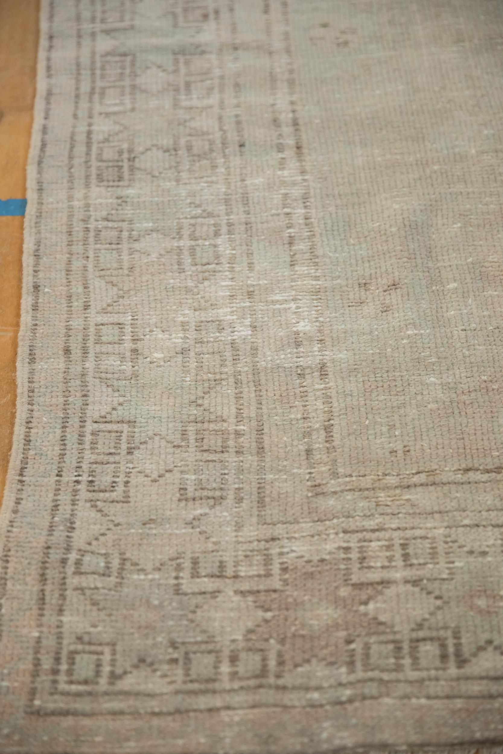 Hand-Knotted Vintage Distressed Oushak Rug For Sale