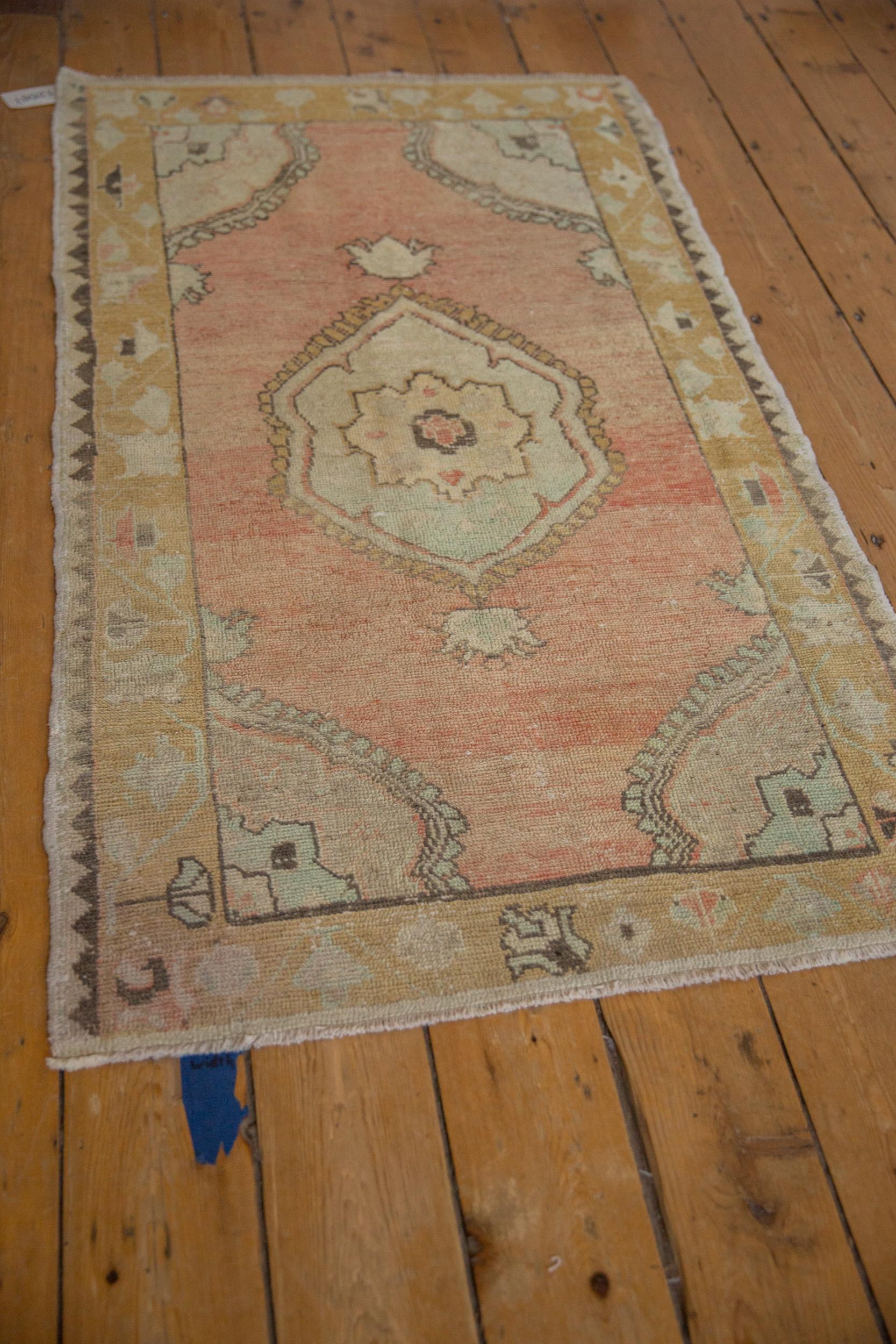 Vintage Distressed Oushak Rug In Fair Condition For Sale In Katonah, NY