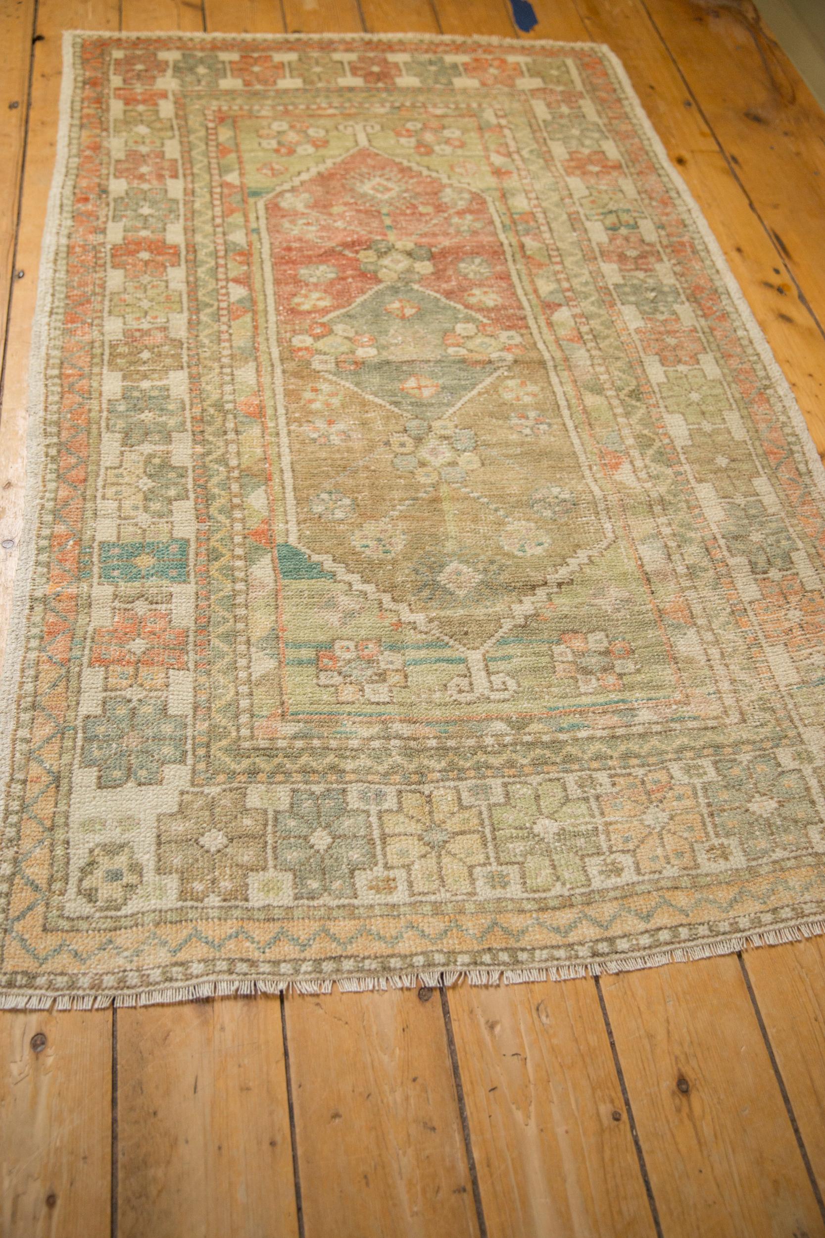Wool Vintage Distressed Oushak Rug For Sale