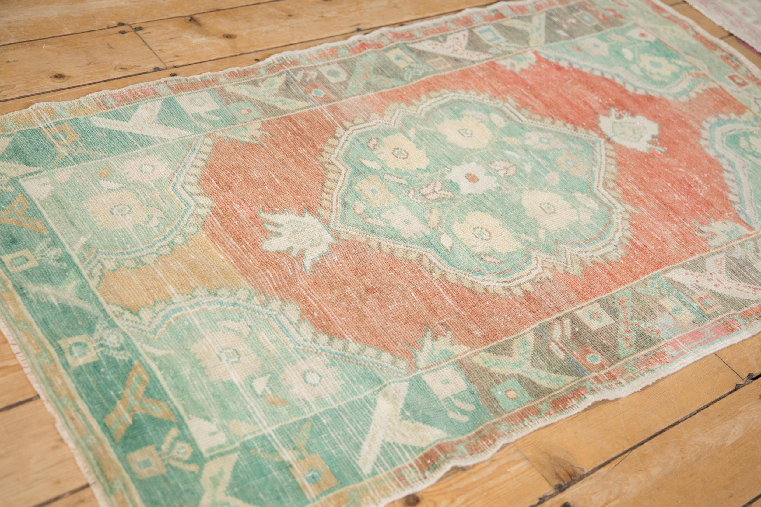 Wool Vintage Distressed Oushak Rug For Sale