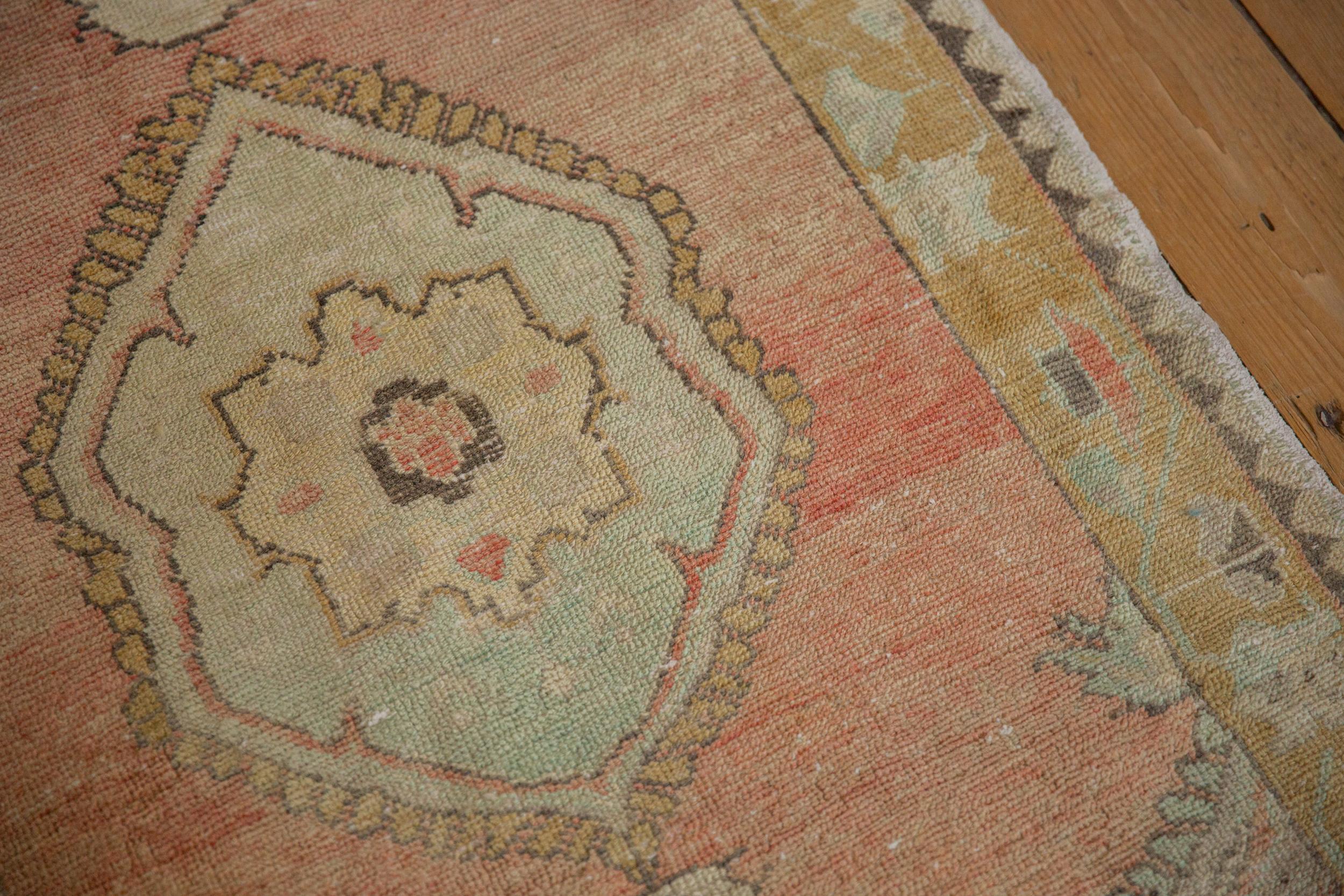 Wool Vintage Distressed Oushak Rug For Sale