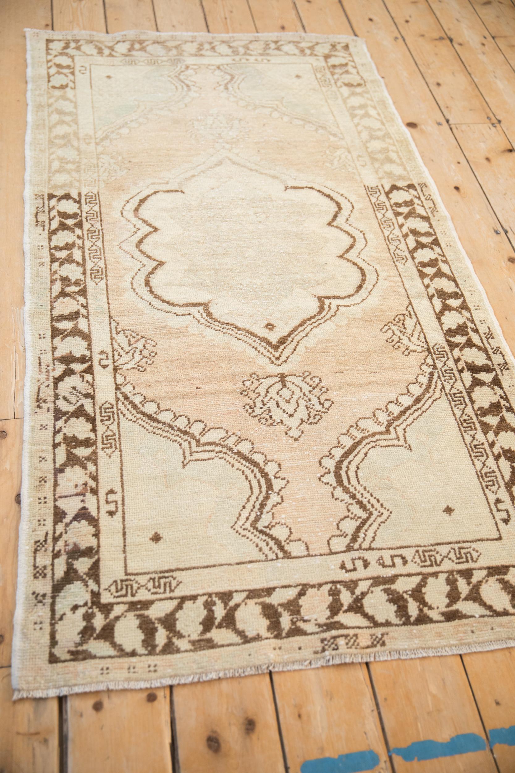 Wool Vintage Distressed Oushak Rug For Sale
