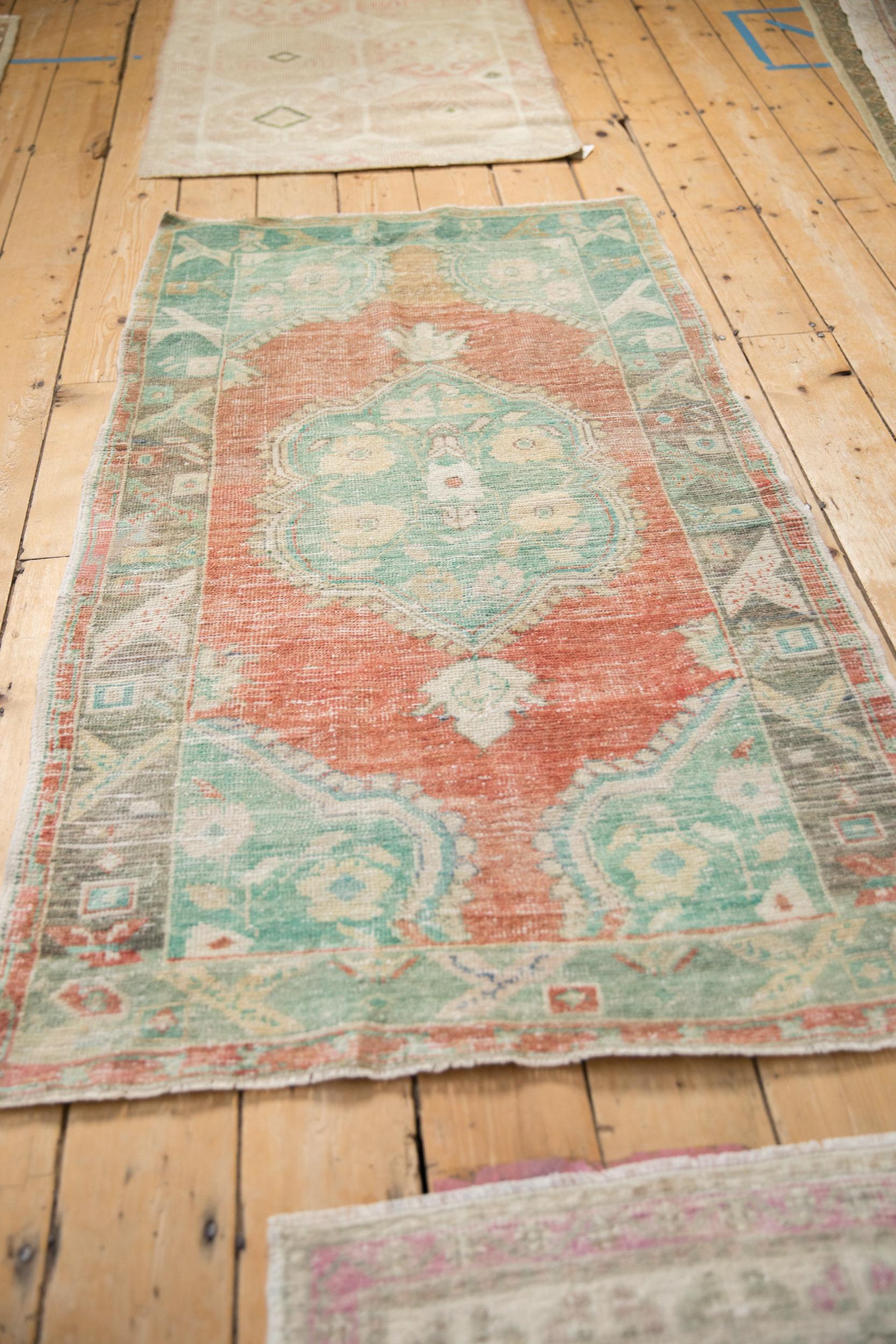 Vintage Distressed Oushak Rug For Sale 1